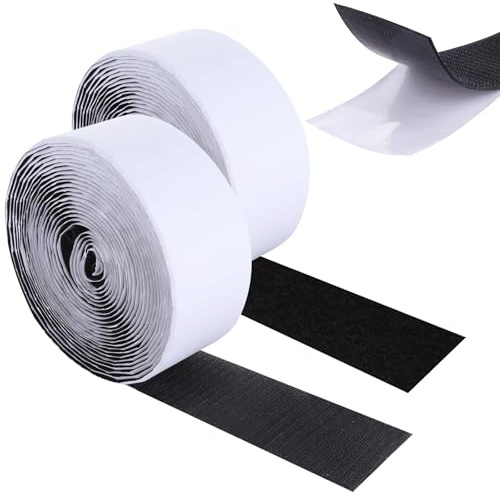 ASelected Velcro Tape Self-Adhesive 5 cm Velcro Fastening for Mosquito Nets Window Picture Frame Car Mats Black