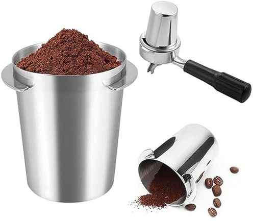IUSOT 58mm Edelstahl Kaffee Dosierbecher | Hochwertiger Kaffeedosierer für Perfekte Pulverzufuhr | Espresso Messbecher Zubehör | für Baristas und Zuhause | Kaffe Zubehör Für Espressomaschinen