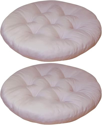 YOUGANG Rundes Stuhlkissen, 35 x 35 cm, Baumwolle, volle Füllung, Kreis, Esszimmer-, Küchenstuhl-Sitzkissen, rutschfestes Bodensitzkissen, Autositzkissen, 2 Stück (Grau-Rosa)