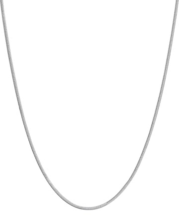 FOCALOOK 1.2mm Cadena Serpiente Redonda Mujer Acero Inoxidable 316L Collar Fino 20 Pulgadas para Colgante Joyería Básica Simple