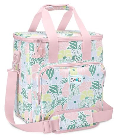 Swig Life Boxxi 24 Cooler Bag, Insulated Cooler Bag with Zipper, Holds 16-24 Cans, or 6 Wine Bottles (Garden Party)