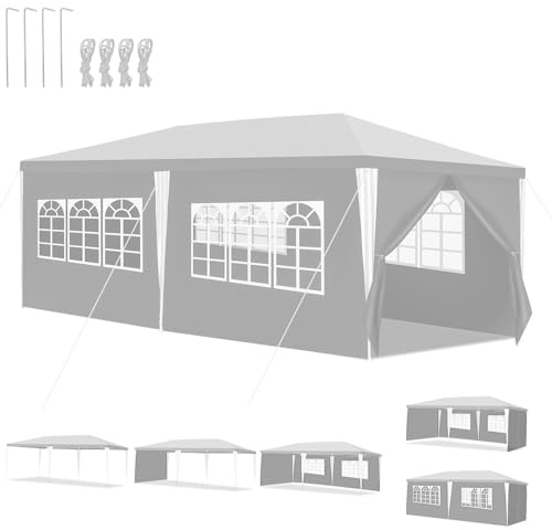 Peviasot 3x6 vattentät paviljong stabil, lusthus, paviljonger, vattentätt partytält, campingpaviljong, trädgårdshus, för utomhus, trädgård, fest, bröllop, vit