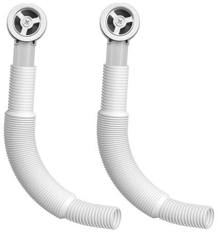 CLKE Round Overflow Pipes, Sink Overflow Head with 230-600mm Overflow Tube for Sink, Sink Overflow Kit Wash Basin Overflow Head