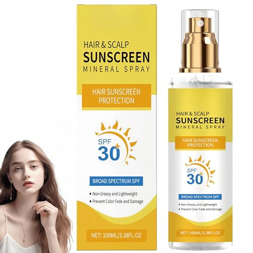 Spray solaire pour cuir chevelu et cheveux, protection UV non grasse, brume après-soleil avec écran solaire anti-dessèchement pour la plage, la randonnée, la course à pied (1Pièce)