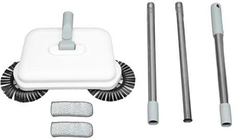 Barredora manual multiusos, limpiadora de pisos manual, barredora y trapeadora, ligera, silenciosa, con alcance de 360 ​​grados, limpieza eficiente para el hogar, la cocina,