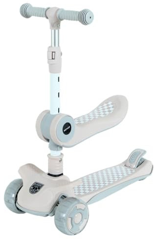 BECTSBEFF Scooter 2 in 1, Kinderroller ab 1 Jahr bis zu 50 kg, Tretroller, Dreirad Roller mit Klappbar Sitz, LED Räder, Höheverstellbare Lenker, Zusammenklappen, Rosa