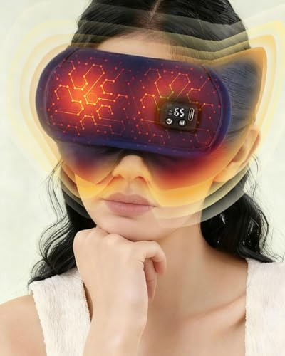 2500mAh Silk Cordless Heated Eye Mask for Dry Eyes | 35-65℃ Stepless Precision Warm Eye Compress with 6 Timers | Quiet Velcro & Magnetic Detach | Washable Heating Pad for Eye Care & Improved Sleep