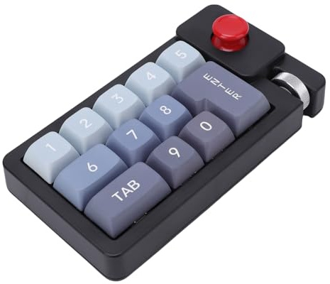 Oreilet 12 Teclas Mecánicos Teclado de Juego, Teclado Numérico con Cable con Luz de Fondo LED RGB, Roller de Joystick, Type C Hot Swappable Macro Programable Number Number Pad (Black)