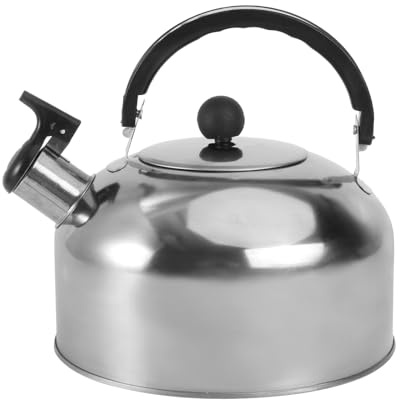 TOYANDONA Edelstahl Teekessel Pfeifender Wasserkessel 2L Flachboden Für Induktionsherd Gasherd Schnelles Erhitzen Für Tee Kaffee Punsch Camping Haushalt