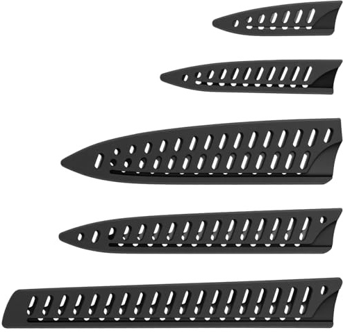 XLIUAX 5Pcs Kitchen Knives Sheath Set Universal Guard Safety Knife Cover | Knives Sleeves Blade Cover Protector Sleeves for 10'' 8'' 5'' 3.5'' Chef Bread Paring Utility Knife