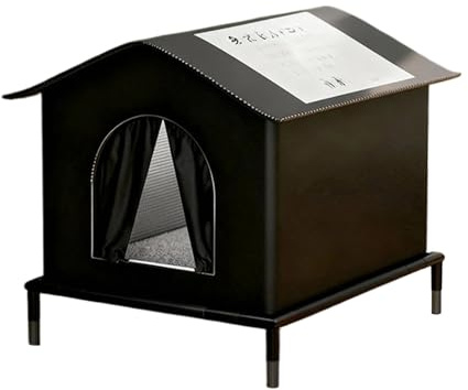Caseta Exterior De Gatos - Elevado Impermeable,Refugio para Gatos De Exterior Casa para Perros Pequeños,para Mascotas, Interior, Jardín, Patio, Porche, Balcón