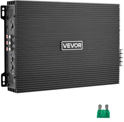 VEVOR 4-kanals billjudsförstärkare 2 ohm stabil brodgbar klass A/B full räckvidd amp max effekt 4 x 200 W @ 4 ohm / 4 x 400 W @ 2 ohm för bil SUV lastbil off-road