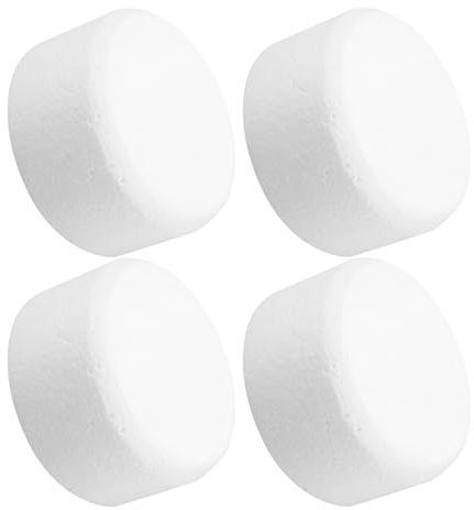 balacoo Dischi di Schiuma Rotondi 4 Pezzi per Decorazione Torta e Pratica Dolci, Materiale Bianco per Hobby Creativi e Stampi Floreali