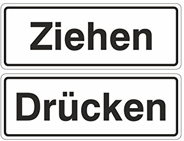 Aufkleber,Hinweisschild, Tür Aufkleber Drücken & Ziehen, 2 mal 4 x 11cm