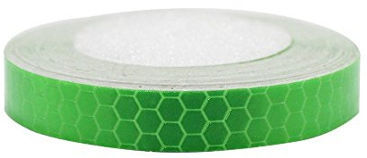 Gullivery 1cm x 5m Waterproof High Intensity Fluorescent Green Self-Adhesive Safety Warning Reflective Tape,for Bicycle,Motorcycle,Car,Baby carriage