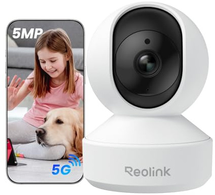 REOLINK E1 Pro 3K PT Wi-Fi Indoor Camera for Baby & Pet Monitoring, Auto Tracking, 5MP Night Vision Enhanced by F1.6 Aperture, Person/Pet/Baby Crying Detection, 2.4/5GHz Wi-Fi, Two-Way Audio