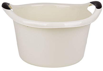 Cofan Barreño Redondo | con Asas | Capacidad 15 L | Barreño Multiusos y versátil | Color Beige Oscuro