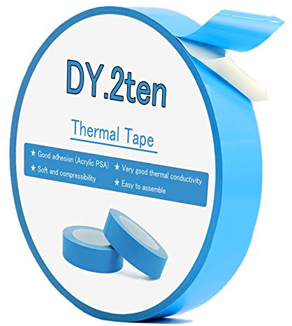 DY.2ten 20MM×25M Double-sided Thermal Adhesive Tape Conductive Cooling Tape for Coolers, Heat Sink, LED Strips, Computer CPU, GPU, SSD Drives, Easy to Apply & High Durability