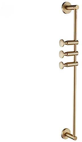 WEII Garderobe Massiv Messing Kleiderständer Wandbehang Dekoration Wohnzimmer Schlafzimmer Drehbar Einstellbar Kleiderbügel Handtuchhalter (Gold,3 Hooks)
