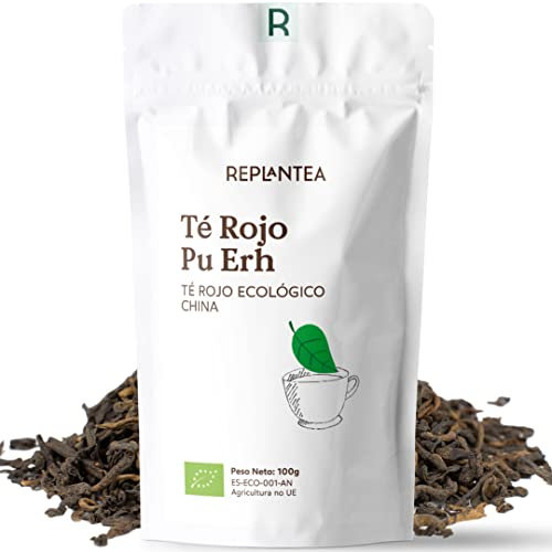 TE ROJO PU ERH 100% Orgánico 100g (50 Tazas) | TE PU ERH Chino Orgánico a Granel REPLANTEA® | Té Diurético, Digestivo y Detox