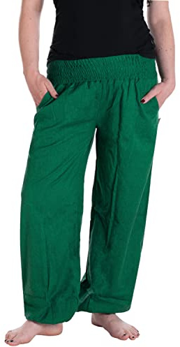 Vishes - Alternative Bekleidung - Lange Damen Sommerhose Haremshose Schlupfhose einfarbig Dehnbund Einheitsgröße (34-46)