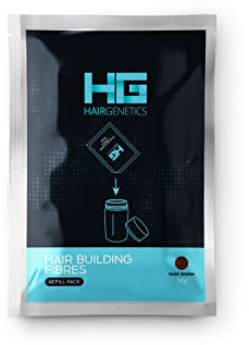 Hair Genetics Advanced Hair Building Fibers paquete de repuesto grande de 50 g (marrón oscuro)