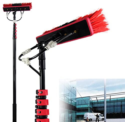 BLANKX Fensterreiniger mit Teleskopstiel, Solarpanel Reinigungsbürste,PV Reinigung Anlage,Glasdach Reinigungsset, Outdoor-Reinigungswerkzeug,9m