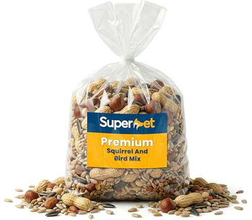 Superpet Premium Squirrel and Bird Food Mix, High-Energy Mixed Nuts including Monkey Nuts, Peanuts, Hazelnuts & Sunflower Hearts for Garden Squirrels and Wild Birds (5kg)