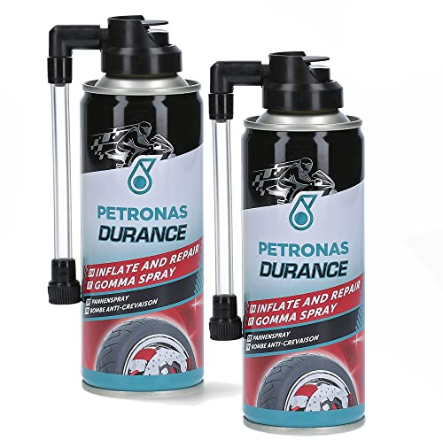 Petronas Durance Kit 2X Gomma Spray per Forature Pneumatici Moto - Inflate And Repair - 2 Confezioni da 200 ml