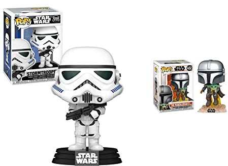 Funko: POP Star Wars: SWNC - Stormtrooper & Pop! Star Wars: The Mandalorian - Mando Flying w/Jet Pack