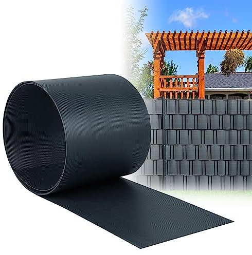 JOIEYOU Hart PVC Sichtschutz Garten, Zaunsichtschutz, Sichtschutzstreifen Für Doppelstabmatten, Windschutz Poolumrandung 2.5mx19cm, 20 Stück, Anthrazit