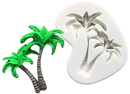 Moule en silicone pour fondant, 7,4 x 6,1 cm, cocotier, palmier en silicone, moule à sucre, chocolat, cupcakes, outils de décoration de gâteaux