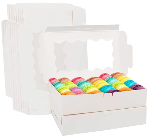 GTDOOCE 12 stycken kartongkakslådor, tårta låda med transparent fönster, kraftpapperslåda för muffin, cupcake-låda för att dekorera tårtor och cupcake-transport