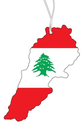 CME.Promo 2 x bandiere del Libano profumato auto, distributore di profumo, albero profumato auto, auto freshener, ciondolo profumato auto