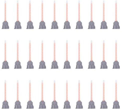 SUPERFINDINGS 30pz Punte per Ugelli Miscelatori per Colla 10:1 Epossidica In Plastica Arancione Tubo di Miscelazione per Colla AB per Pistola Adesiva Ugello per Miscelazione Resina