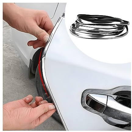 JNNJ Bande De Protection De Bord De Porte Voiture, Bande Protection Bord Portière Voiture Contre Les Rayures Et Moulage, Bande Protection En U Résistant Au PVC, Pour La Plupart Des Modèles(Argent 10m)