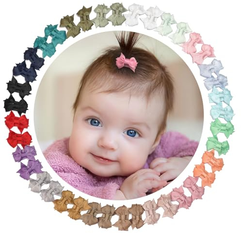 JOYOYO 40 Pcs Baby Hair Clips Mini Snap Clips Pastel Colors Hair Bows for Baby Girls Non-slip Safe Clips, Small Size 1.4 Inch Especially Fit for Newborn Baby Fine Hair