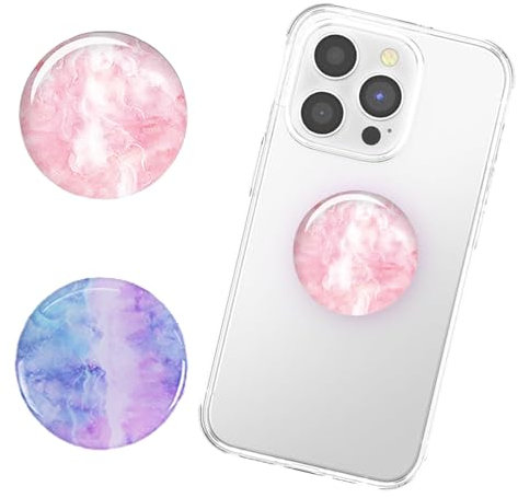 2PCS Phone Ring Holder Grips, Phone Grip with Expanding Kickstand, Phone Grips and Ring Phones Holder, Foldable Stand and Finger Holder, Compatible with Smartphones and Tablets, Ins Style (Style 1)