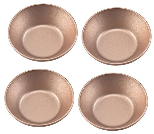 WATIIFUFU 4stücke Teiliges Backformen Kohlenstoffstahl Für Mini-desserts Pudding Und Jelly-molds Für Eierkuchen Und Roségold