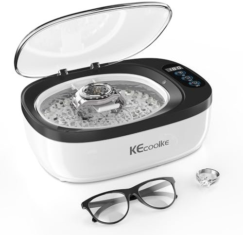 KECOOLKE Ultrasonic Cleaner 750ml Jewelry Sonic Cleaner with Digital Timer for Eyeglasses, Rings, Coins，Silver Ultrasonic Cleaner Solution for Gifts