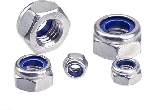 Linksgewinde Feingewinde Nylon-Kontermutter 304 Edelstahl Sechskant Sechskant-Kontermutter M5 M6 M8 M10 M12 M14 M16 M20 Rutschfeste Mutter(M16-1.5 Right(5pcs))