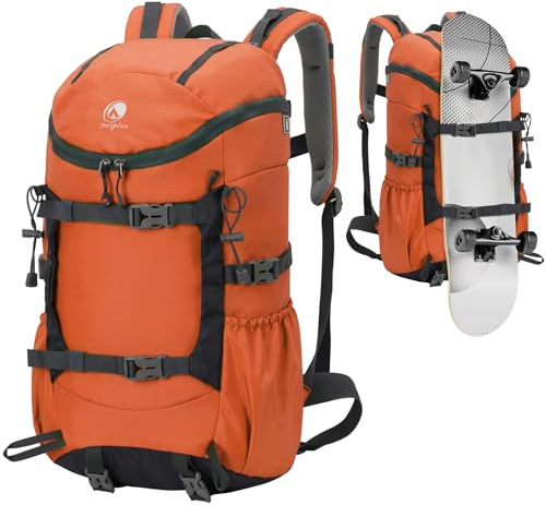 Outplea 30L Zaino Trekking Impermeabile per Montagna, Viaggio, Campeggio, Skateboard Multitasche per Escursionismo, Alpinismo, Uomo Sportivo
