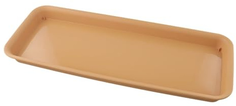 Sottovaso per piante, in resina ispessita, rettangolare, per interni ed esterni, per protezione delle superfici per piante domestiche, senza fori (marrone, L)