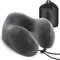 Reisekissen, Nackenkissen Travel Pillow Set, Reisekissen Auto Travel Pillow aus Memory Foam mit Silberfuchssamt, Für Flugzeug, Auto Reisen, Camping, Büro und Haus (grau)