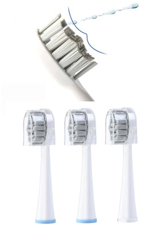Ersatz-Zahnbürstenköpfe für Waterpik Sonic Fusion 2.0, elektrische Zahnseide, kompatibel mit Water Pik Sonicare Flosser Combo – 3 Stück weiße weiche Borsten (Weiß, 3 Stück)