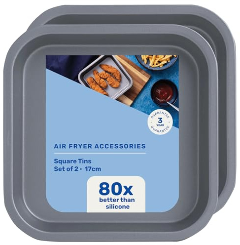 STORM TRADING GROUP Airfryer 17cm Square Tin Non-Stick Carbon Steel | for Cooking, Roasting & Baking