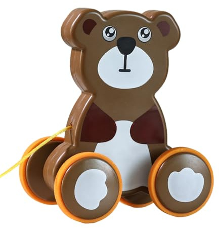 Giocattolo da traino per 1 anno, giocattolo da traino – Divertente giocattolo con cordoncino, giocattolo educativo precoce con ruote in, giocattolo interattivo, stimola la fantasia