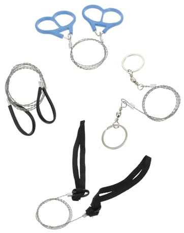 FUNOMOCYA 4 à Fil de Survie en Acier Inoxydable Portables et Légères Lot de 4 Pièces pour Camping Randonnée et Activités de Plein Air Outil Multifonction pour Couper Bois Plastique et