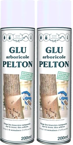 PELTON FERTILIGENE PGLU200 - Glu Arboricole Aérosol Insectes Rampants 200 ml - Piège les fourmis, chenilles, pucerons, ravageurs ...sur le tronc des arbres- Efficace 6 semaines - Fabriqué en France