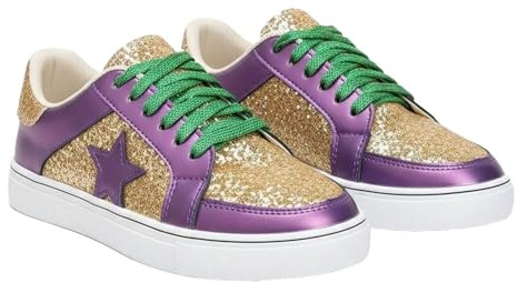 Damsneakers, promenadskor, paljetter, sportskor, mode, glitter, sneakers, utomhus, fitness, löpning, joggingskor, andas, fritidsskor, minnesskum, löparskor, glitterskor, festskor, Guld, 43 EU